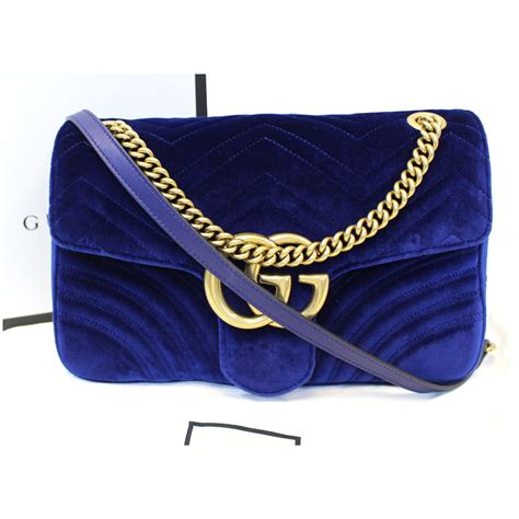 gucci marmont velvet blue medium|gucci marmont small price.